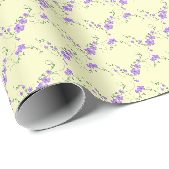 Lilac Lemon Wrapping Papper Presentpapper (Rullad Hörn)