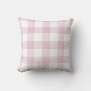 Lilac Lila and White Gingham Mönster Checkered Kudde