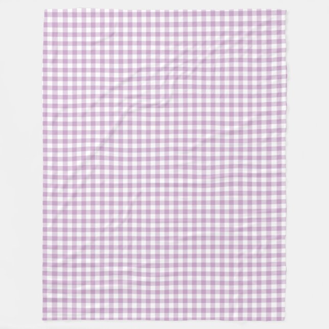 Lilac Lila and White Pastel Gingham Checks Fleecefilt (Framsidan)