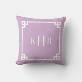 Lilac Lila Anpassningsbar Monogram för  Nyckel Grä Kudde