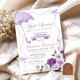 Lilac Lila Blommigt April Baby Shower-inbjudan Inbjudningar