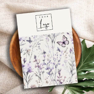 Lilac Lila Blommigt Logotyp Blank Jewelry Holder Visitkort