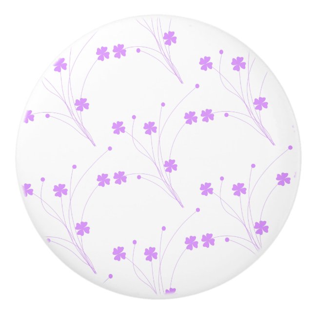 Lilac Lila blommor, Small Pastel Blommigt Print Knopp (Framsidan)