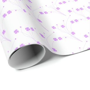Lilac Lila blommor, Small Pastel Blommigt Print Presentpapper