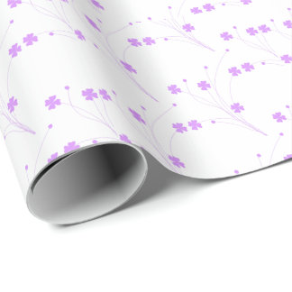 Lilac Lila blommor, Small Pastel Blommigt Print Presentpapper