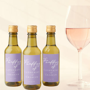 Lilac Lila Bröllop Personlig Mini Vinetikett