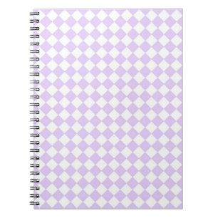 Lilac Lila Diamond Checkered mönster Anteckningsbok Med Spiral