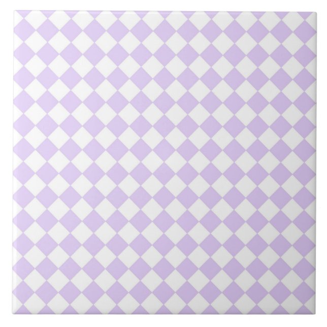 Lilac Lila Diamond Checkered mönster Kakelplatta (Framsidan)