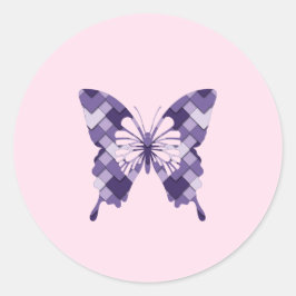 Lilac Lila Diamond Harlequin butterfly Runt Klistermärke