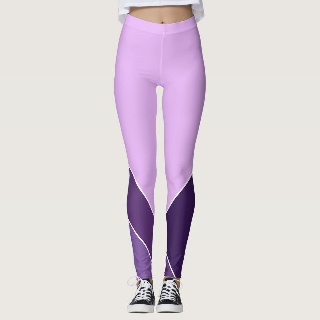 Lilac Lila Elegant Vee Home Mönster Leggings (Framsida)