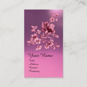 LILAC LILA FLOWER BOUQUET OCH CARNATION MONOGRAM VISITKORT