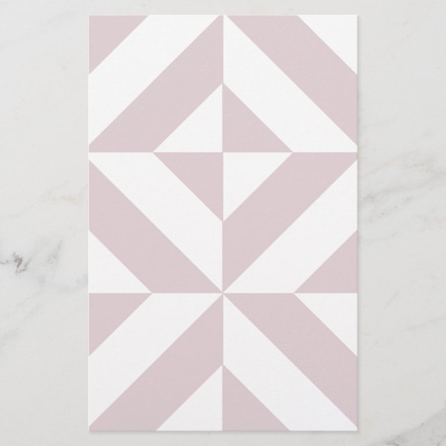 Lilac Lila Geometric Deco Cube Mönster Brevpapper (Framsida)