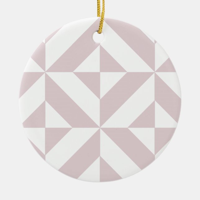 Lilac Lila Geometric Deco Cube Mönster Julgransprydnad Keramik (Framsidan)