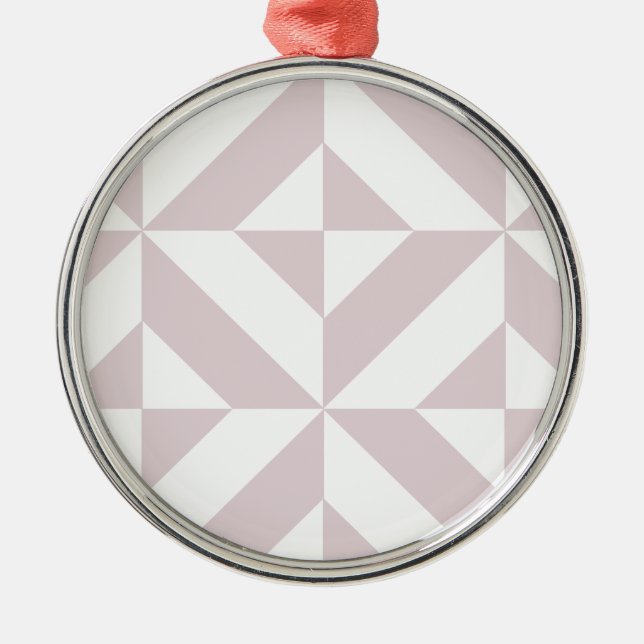 Lilac Lila Geometric Deco Cube Mönster Julgransprydnad Metall (Framsidan)