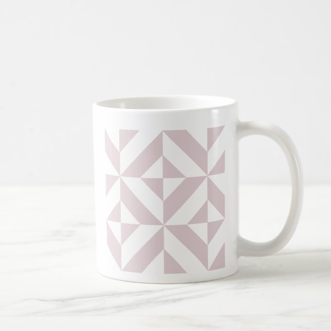 Lilac Lila Geometric Deco Cube Mönster Kaffemugg (Höger)