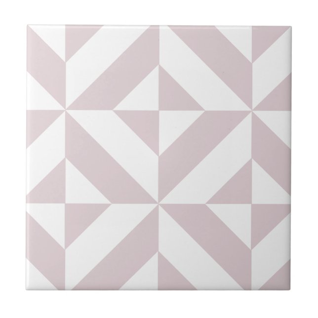 Lilac Lila Geometric Deco Cube Mönster Kakelplatta (Framsidan)