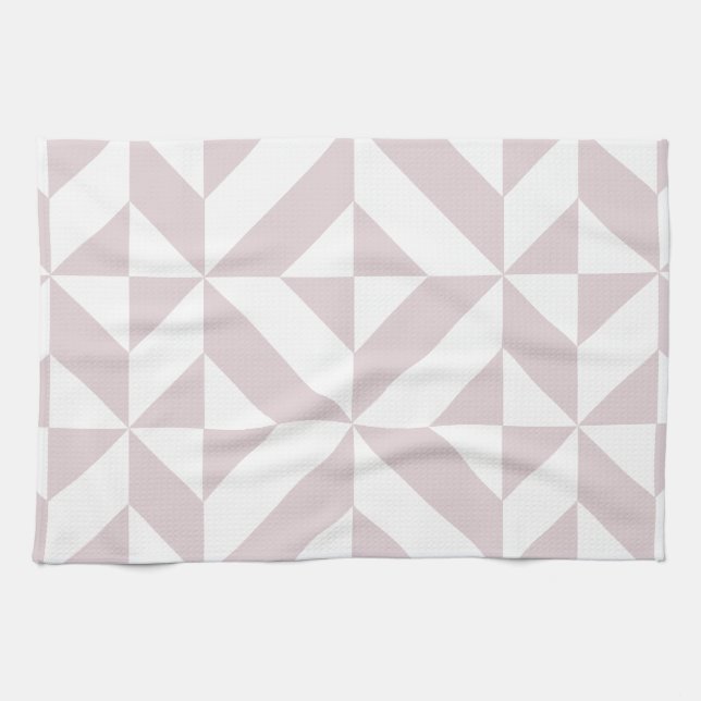 Lilac Lila Geometric Deco Cube Mönster Kökshandduk (Horisontell)