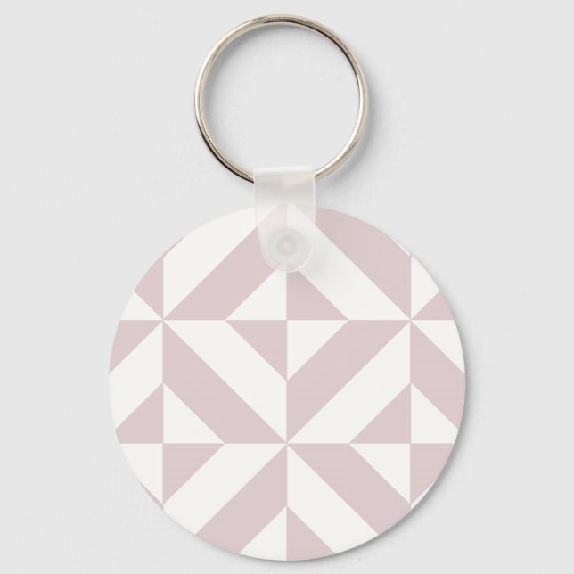 Lilac Lila Geometric Deco Cube Mönster Nyckelring (Framsida)