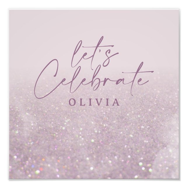 Lilac lila glitter elegant   brunch chic fototryck (Framsidan)