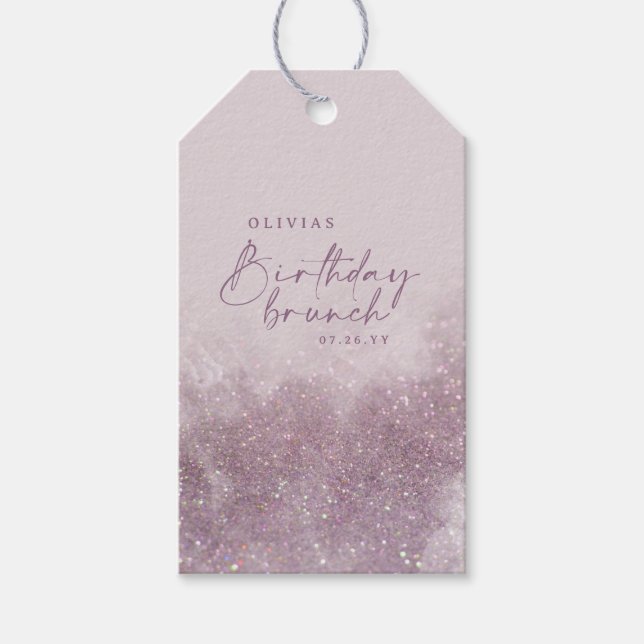 Lilac lila glitter elegant   brunch chic presentetikett (Framsidan)