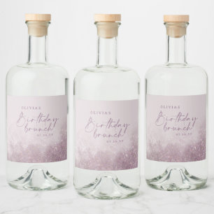Lilac lila glitter elegant   brunch chic spritflaskor etikett