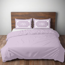 Lilac Lila Grekiska Nyckel Monogram Standard