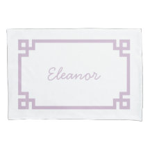 Lilac Lila Grekiska Nyckel Monogram Standard
