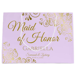 Lilac Lila Guld Snöre Maid of honor Chic Bröllop