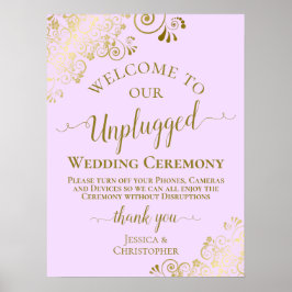 Lilac Lila & Guld Unplugged Bröllop Ceremony Poster