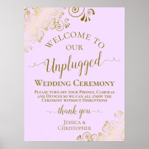 Lilac Lila & Guld Unplugged Bröllop Ceremony Poster