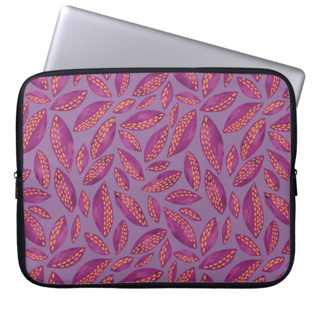 Lilac/Lila Höst löv Laptop sleeve (Framsidan)