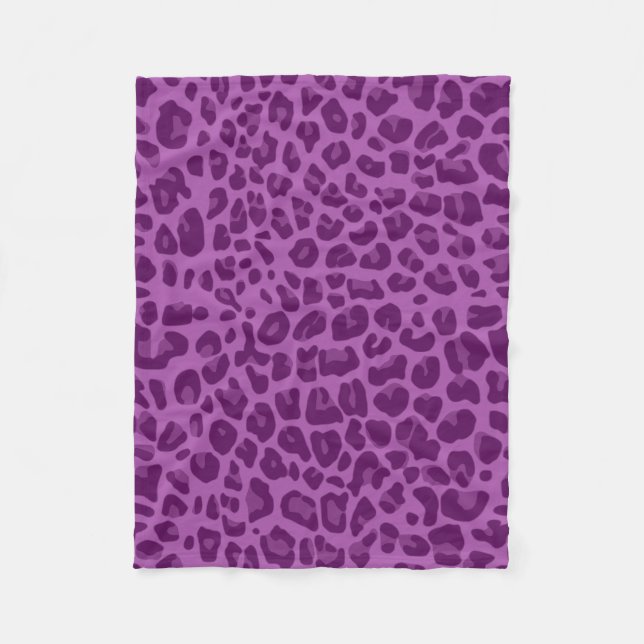 Lilac lila leopard print mönster fleecefilt (Framsidan)