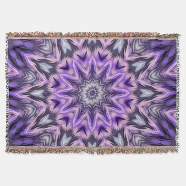Lilac lila mandala filt (Framsidan)
