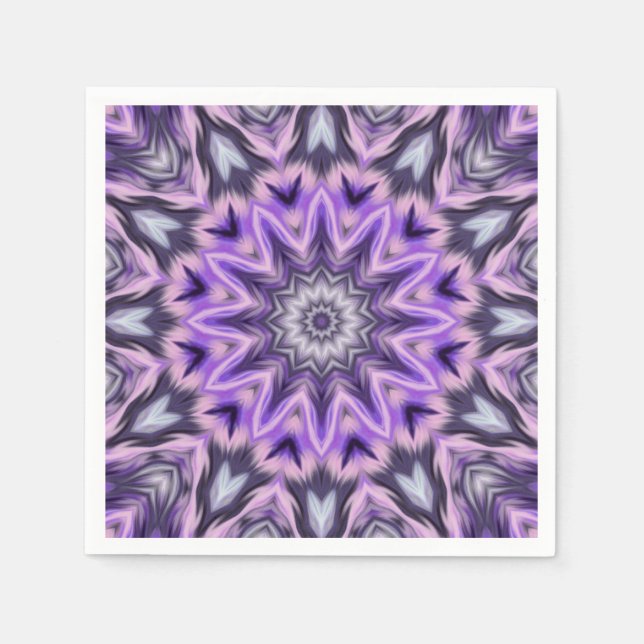 Lilac lila mandala pappersservett (Framsidan)