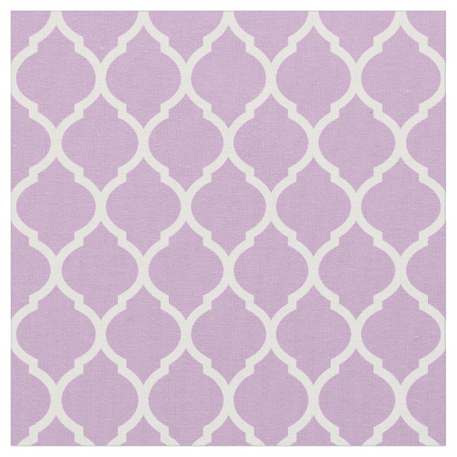 Lilac Lila Moroccan Quatrefoil Tyg (Närbild)