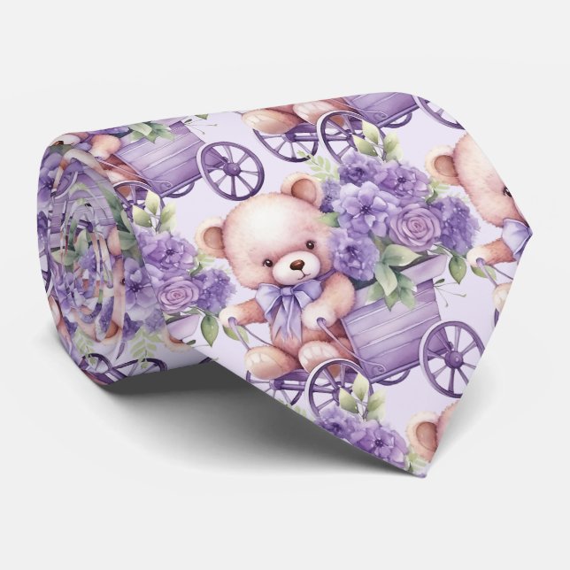 Lilac Lila Nalle Neck Tie Slips (Rullad)