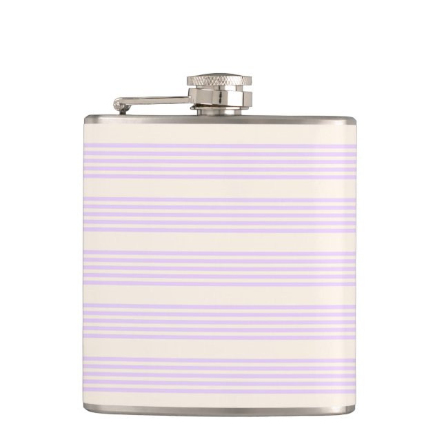Lilac lila och beige fem rand mönster fickplunta (Framsidan)