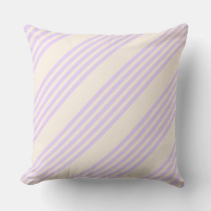Lilac lila och beige fem rand mönster kudde