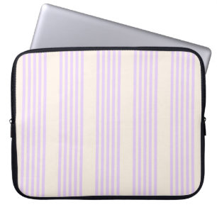 Lilac lila och beige fem rand mönster laptop fodral