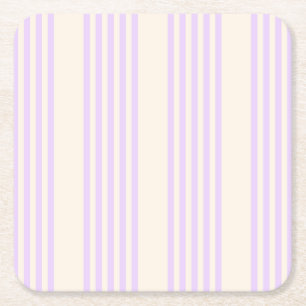 Lilac lila och beige fem rand mönster underlägg papper kvadrat