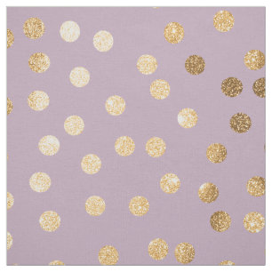 Lilac Lila och Guld Glitter City Dots Tyg