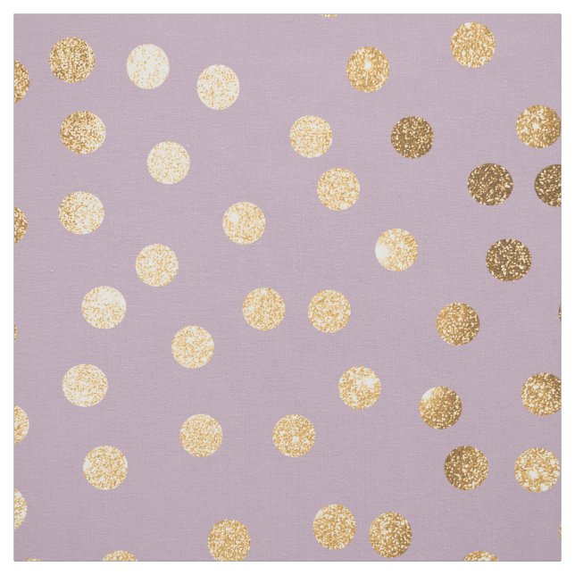 Lilac Lila och Guld Glitter City Dots Tyg (Provkarta)