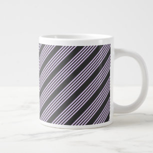 Lilac lila och kol fem rand mönster jumbo mugg