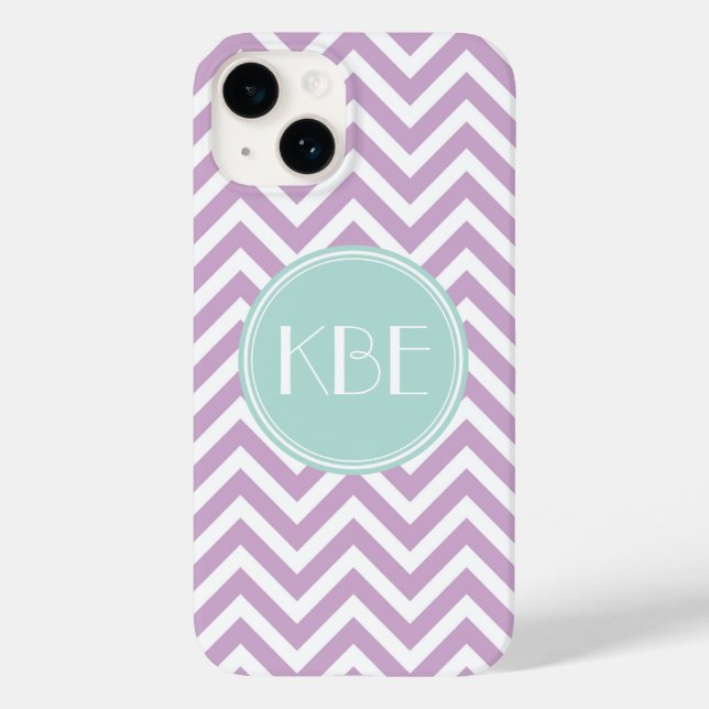 Lilac Lila och Mint Chevron Monogram (Baksida)