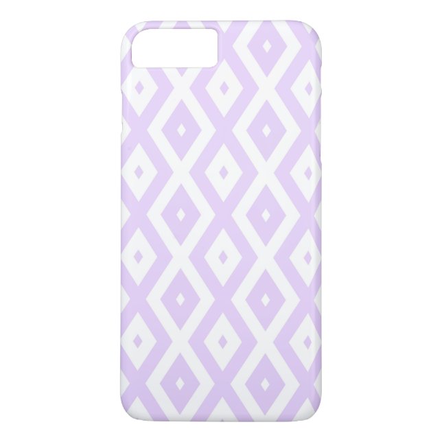 Lilac lila och vit diamant mönster Case-Mate iPhone skal (Baksida)