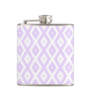 Lilac lila och vit diamant mönster fickplunta