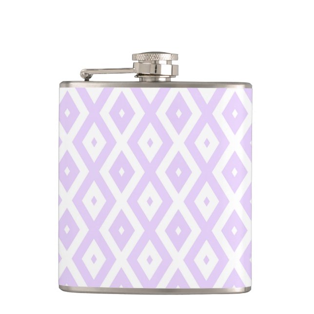 Lilac lila och vit diamant mönster fickplunta (Framsidan)