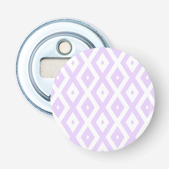 Lilac lila och vit diamant mönster flasköppnare (Framsidan)