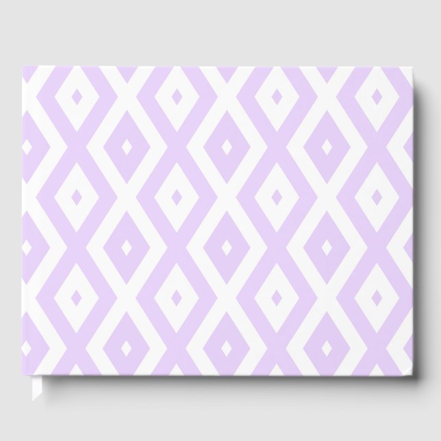 Lilac lila och vit diamant mönster gästböcker (Framsida)