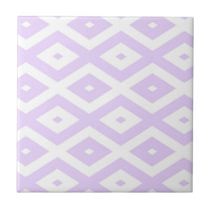 Lilac lila och vit diamant mönster kakelplatta